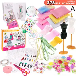 Creative Fashion Design Kit for Girls - 378 - Piece Embroidery and Sewing Set for Artistic Expression and Crafting Fun (A)
