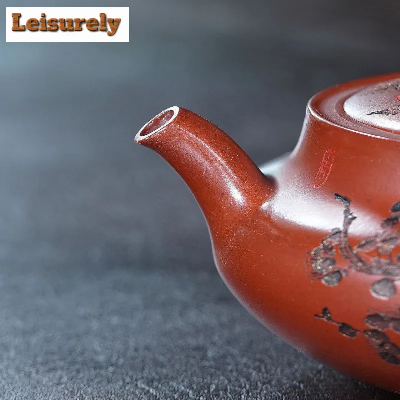 320ml Exquisite Yixing Purple Clay Teapots Handmade Pot Raw Ore Dragon's Blood Sand Tea Maker Kettle With Filter Zisha Tea Set
