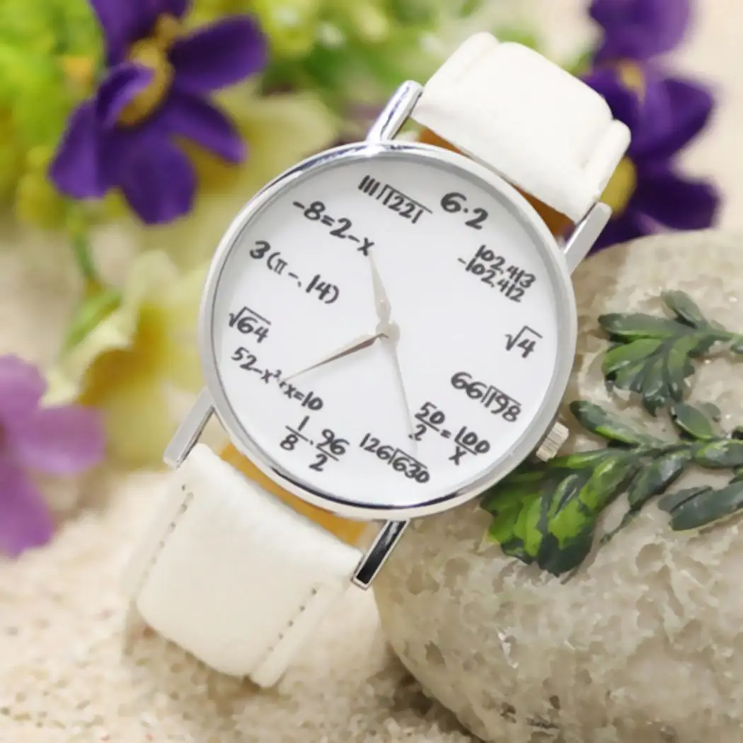 Fashion Design Mathematical Formula Watch Women's Watches Leather Band Quartz Wristwatches Ladies Reloj Mujer relogio mulher 2