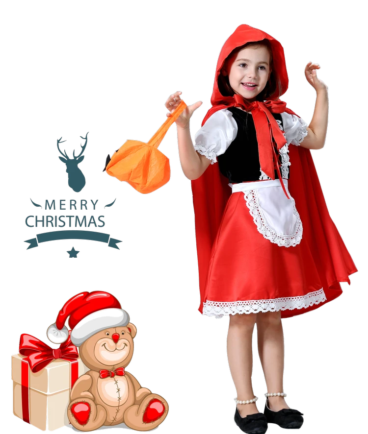 Halloween Costume For Kids Girls Fancy Dress Children Little Red Riding Hood Cosplay Dress