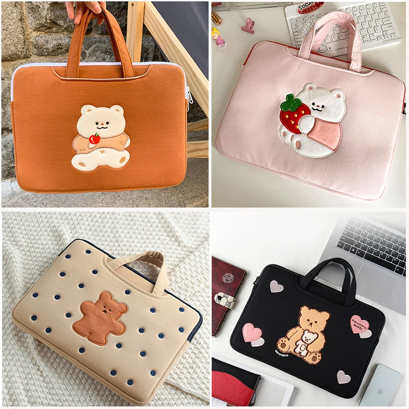 Bonito do Portátil Feminino Bolsa Luva Case Bolsa 11 12 13.3 14 15.6 Polegada para Ipad 12.9 Macbook Magicbook hp Notebook Bolsa Acessório