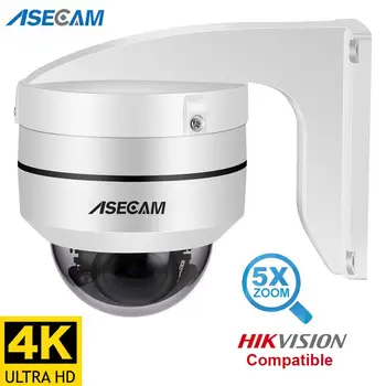 Hikvision Compatible 8MP 4K PTZ IP Camera Outdoor Dome Onvif PoE 5X Optical Zoom CCTV Audio AI Auto Tracking Surveillance Camera 1