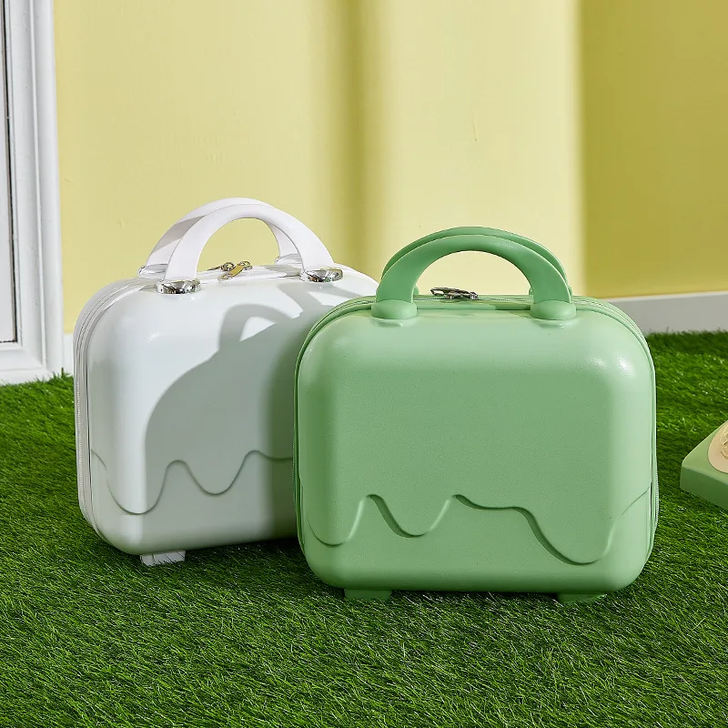 14 Inch Handheld Zipper Luggage ABS Waterproof Travel Suitcases Portable Mini Luggage Storage Boxes Makeup Suitcase Kids