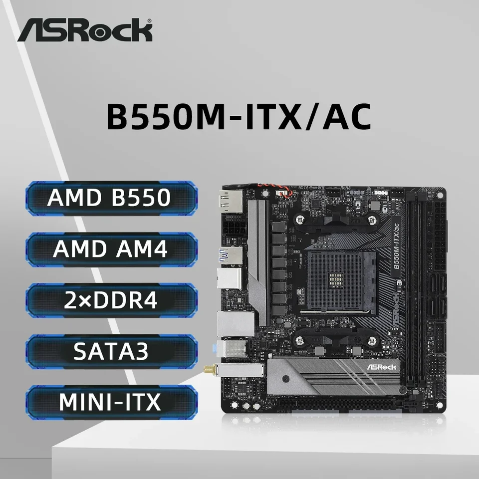 アスロックB550M Ryzen5 5600 DDR4 64gb NEW AMD Ryzen 5 5600GT CPU + ASRock B550M-ITX/ac AMD AM4