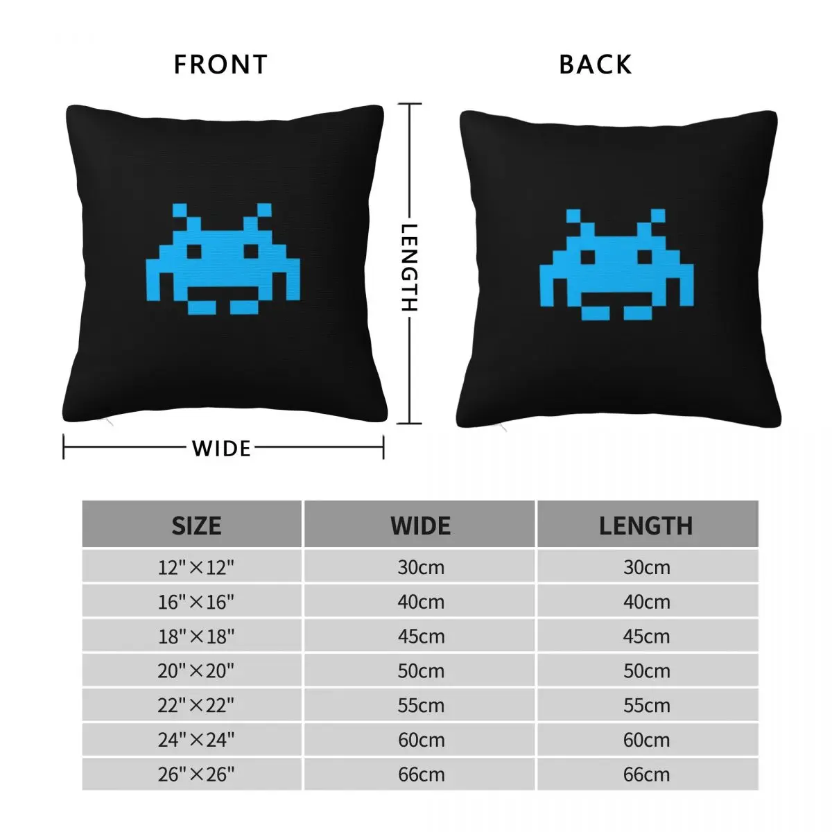 Фото Space Invaders, голубая квадратная подушка, искусственная Полиэстеровая льняная Бархатная подушка с принтом на молнии, декоративная подушка, искусственная подушка, наволочка для автомобиля №2