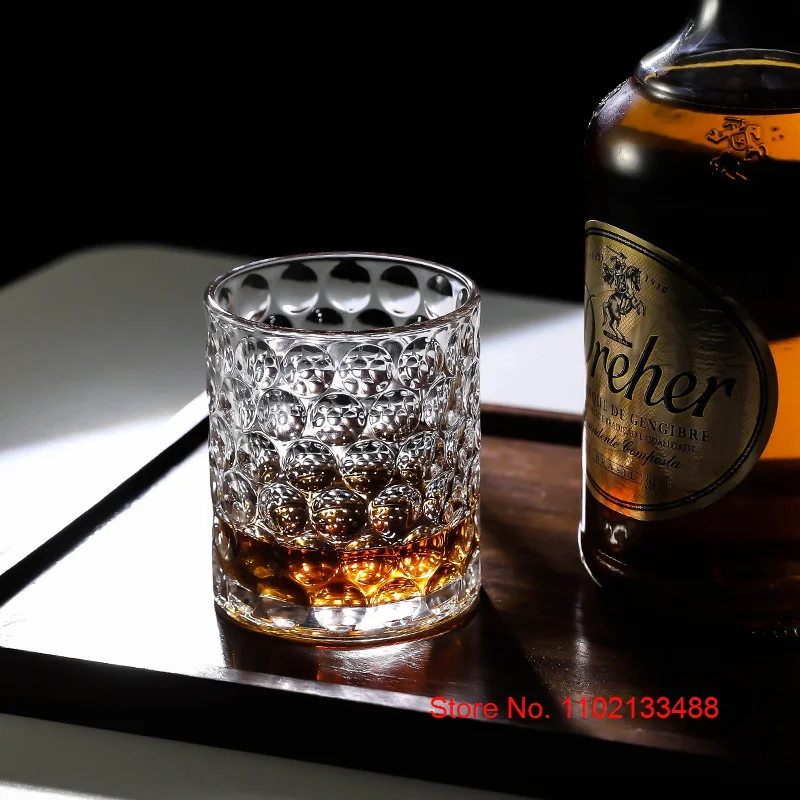 Pearl Point Whisky Cup Brandy Glass Gift Old-fashioned Crystal Wine Tasting Glassware 3D Relief Tumbler Whiskey Snifter Beer Mug Mug