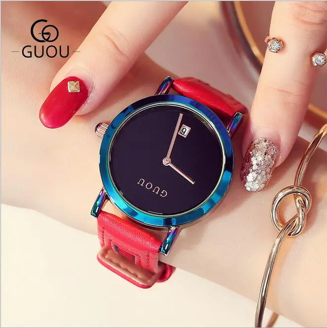 Fashion Guou Top Brand Wrist Watches Colorful Stainelss Steel Watch Women Luxury Women's Clock Saat Relogio Feminino_voghion.com