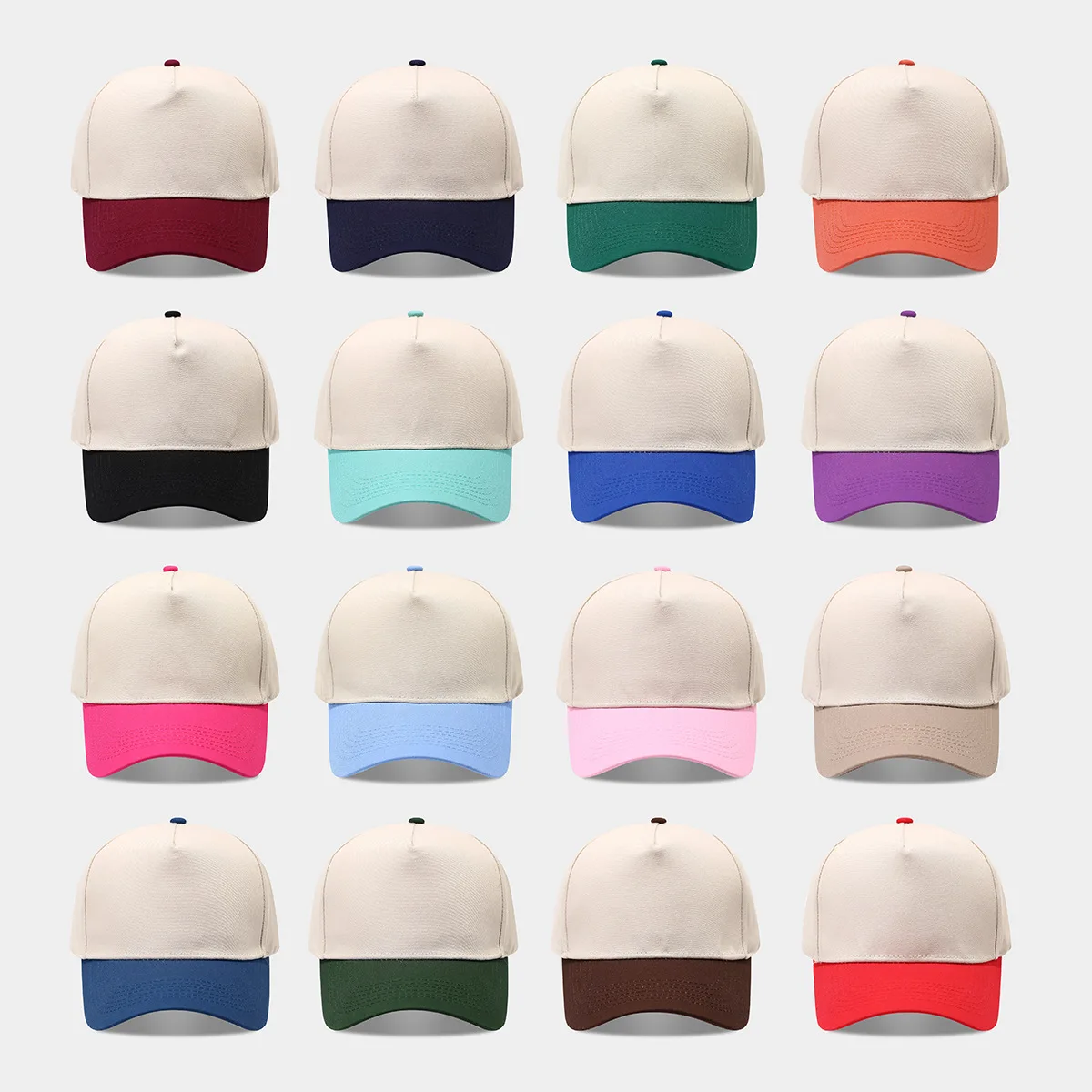 Neue farbblockierte Fünf-Panel-Baseballkappe für Damen, modischer und lässiger Sonnenhut für Herren, LKW-Fahrer-Kappe, trendig und vielseitig