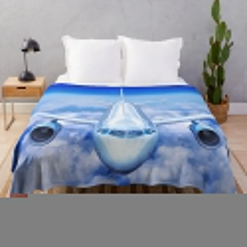 

Landing of the Passenger Plane Throw Blanket Baby Summer Beddings Blankets