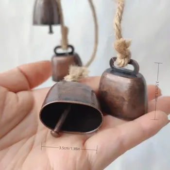 Rustic Metal Hanging Bells with Jute Rope 6