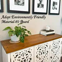 White Accent Cabinet with Doors, Farmhouse Credenza Cabinets for Living Room, Sideboard Buffet Cabinet with Storage, Customized 6
