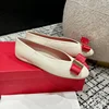 Flat handmade ballet shoes, leather, light round head, bow trim, light mouth women's slip-up shoes, 2024 3