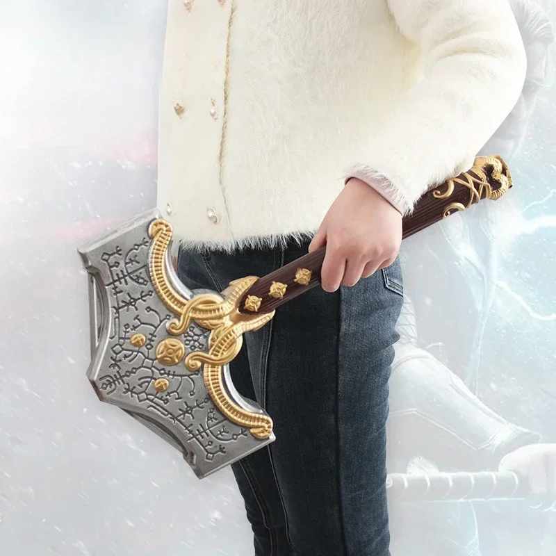 God of War Gaming Peripherals Thor Hammer PU Rubber Kratos 50CM Weapon Prop Model Toy Pendant Cosplay Martial Arts Weapons Toys 3