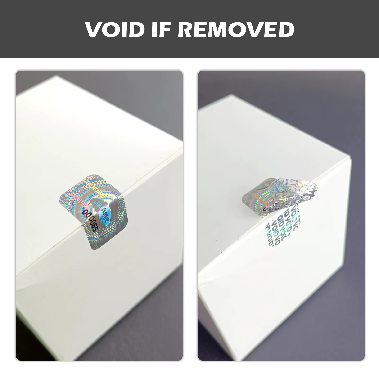 Security Sealing Stickers 3x1.7cm hologram tamper evident sticker Origina GENUINE Warranty Void with Unique Serial Number