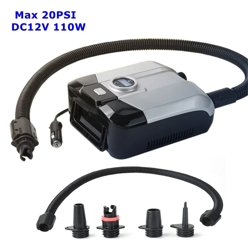 

20 PSI Electric SUP Air Pump DC12V Quick Air Inflator Deflator Digital LCD Display For Inflatable SUP Stand Up Paddle Board Boat