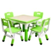 Kids Table and 4 Chairs Set, Height Adjustable Children Table and Chair Set ,Graffiti Top & Non-Slip Legs for Classroom & Home