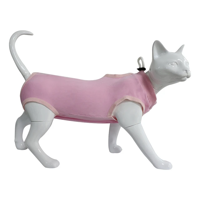 Camisa postoperatoria para heridas suaves, chalecos para gatos, traje de recuperación para mascotas antilamer para gatos después de la cirugía, chaleco de cuello alto _ - AliExpress Mobile