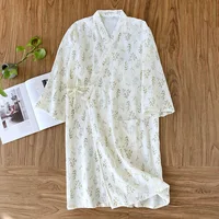 2026 Japanese Spring/Summer Kimono Women's Bathrobe 100% Cotton Crepe Kimono Nightgown Cute Home Robe Bath Robe Robes For Women - Image 2