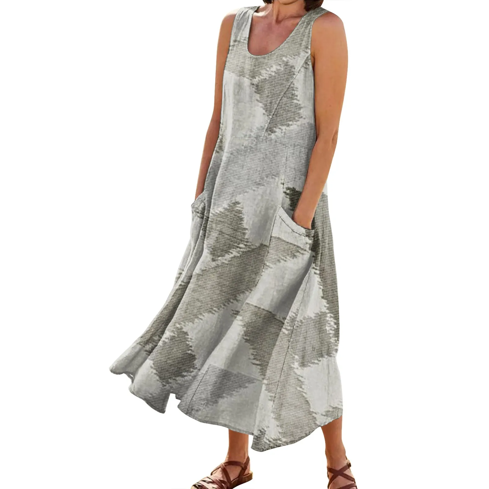 

Women'S Fashion Casual Solid Colour Sleeveless Cotton Linen Pocket Dress Elegant Dresses For Women Summer Dresses For Women 2024