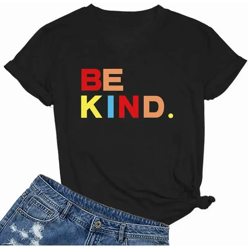 

MIMOORNWomenBeKindTShirtsCuteLetterPrintFunnyInspirationalGraphicTeesTops
