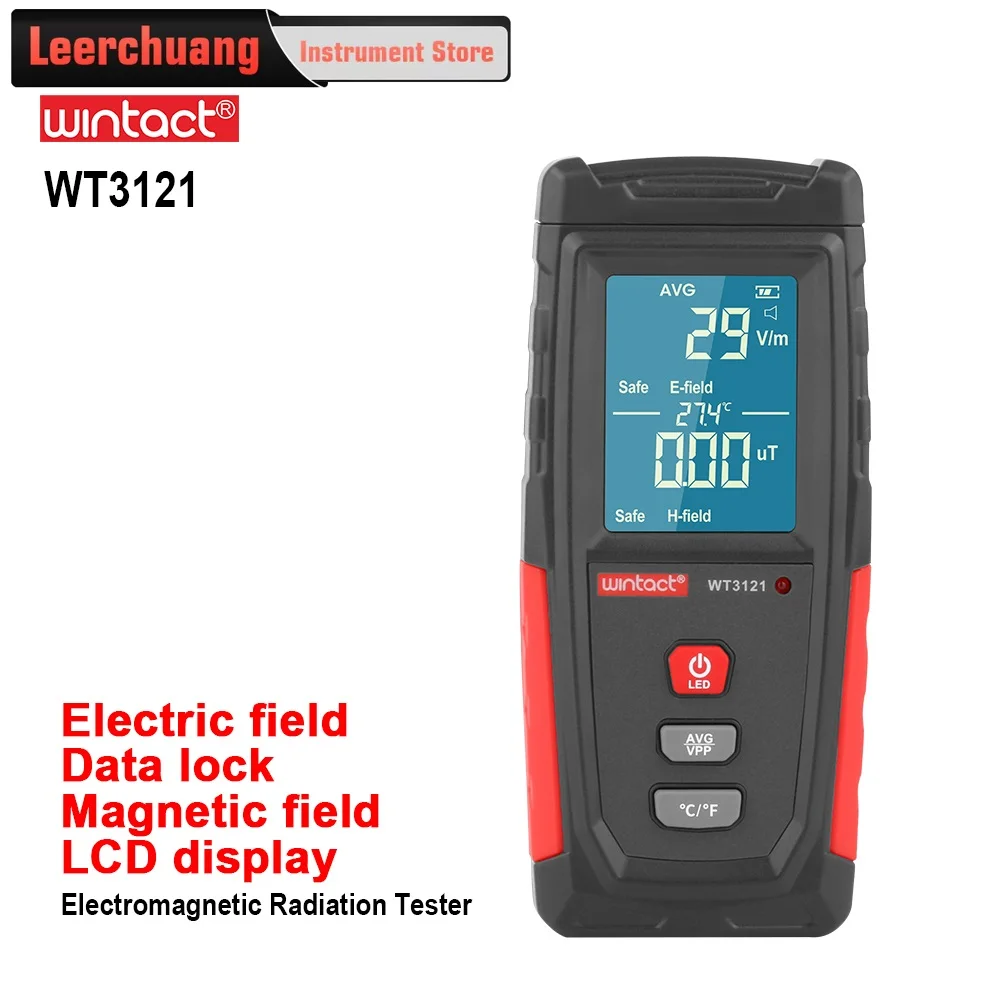 

RZ Electromagnetic Radiation Detector Electric Field Tester Magnetic Field Radio Test Sound Light Alarm EMF Meter WINTACT wt3121