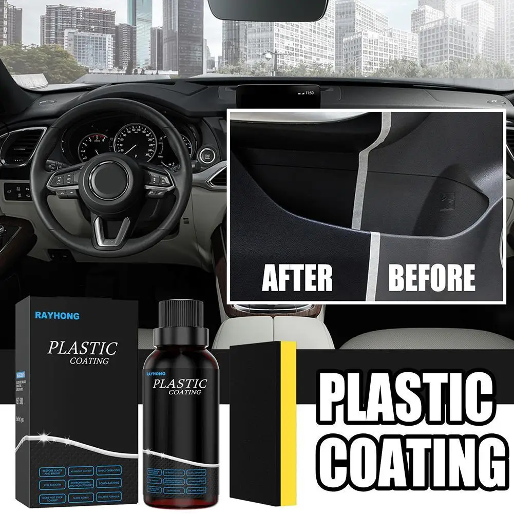 

Rayhong Automotive Plastic Refurbishment Agent Car Interior Dashboard Panel Wax Dust-proof Polishing Refurbishment Agent 50ml