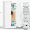 Metal Wardrobe Cabinet with Hanging Rod, Metal Clothing Storage Cabinet with Adjustable Shelves and Doors, 72 Inch Wardrobe 2
