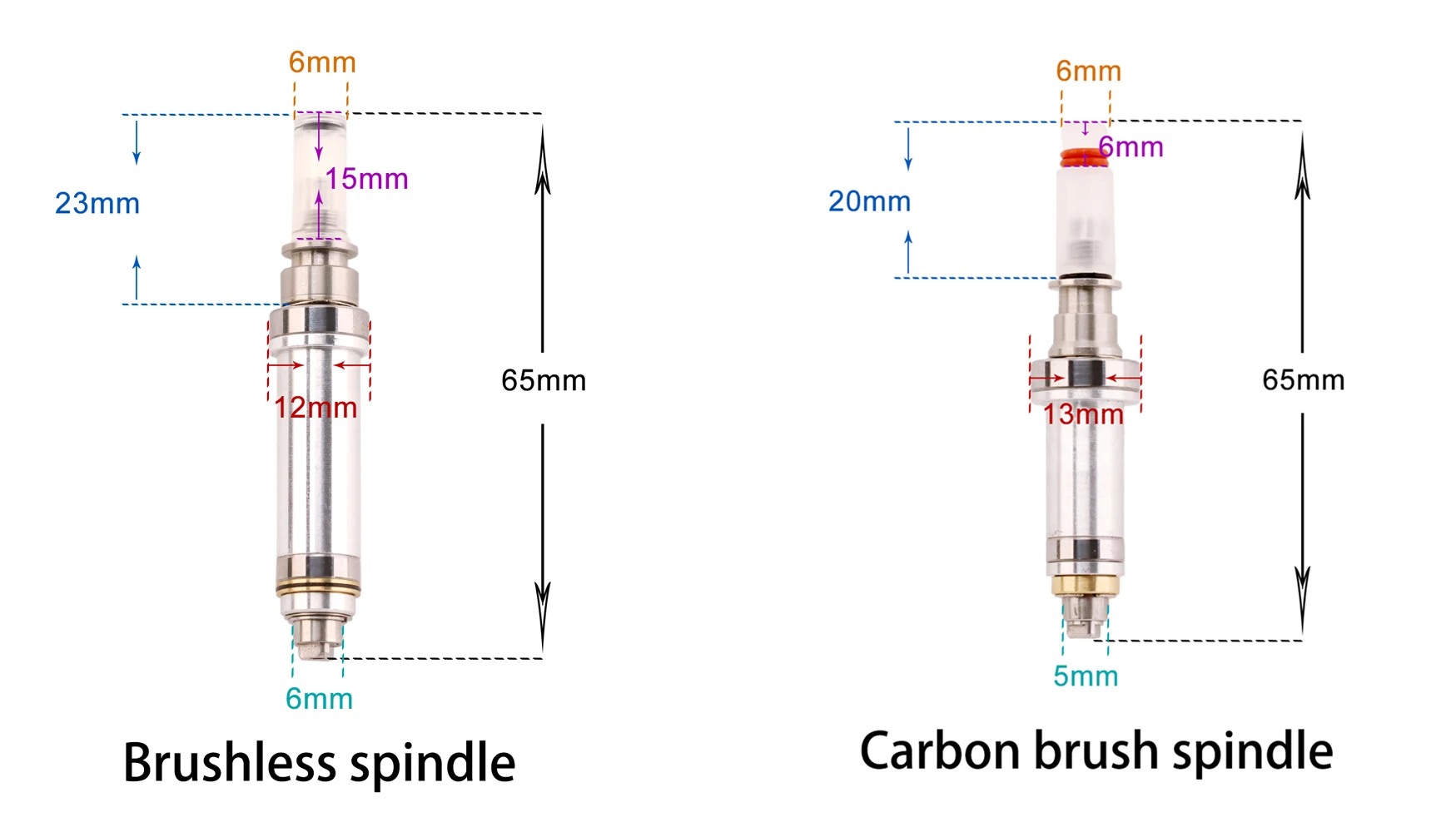 Brushless Spindle 1 Piece Nail Drill Accessories Brushless Handle Spindle Carbon Brush 3