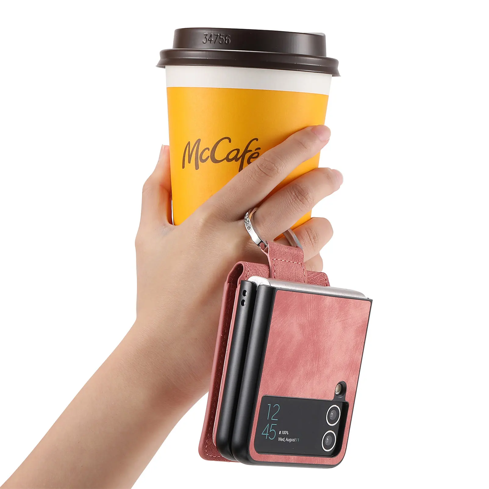 Leather Wallet Case with Vertical Card Slot and Ring Holder - Flip Stand Cover and Pocket Bag