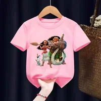 2024 Moana New Girls T-Shirts Summer Kids Cartoon T Shirts Short Sleeve Fashion Tees Tops Children Fashion Casual TShirts 1-14 Y 1