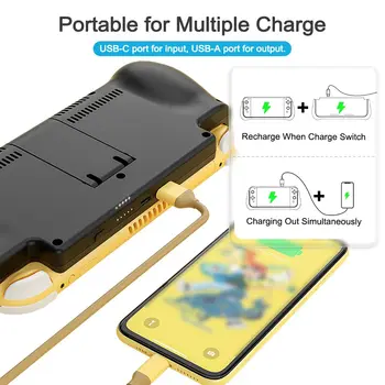 Battery Charger Case for Nintendo Switch Lite 10400mAh Portable Backup Charger Station Fast Charging Support PD & QC 3.0 5