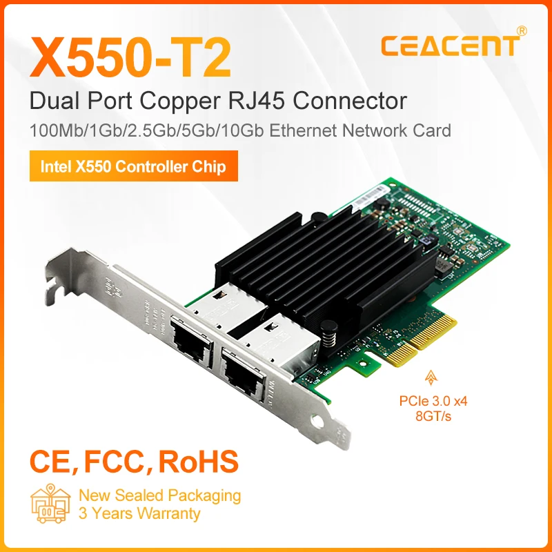 Intel-X550AT2-Chipset-X550-T2-10Gb-5Gb-2-5Gb-1Gb-Wired-Network-Adapter ...
