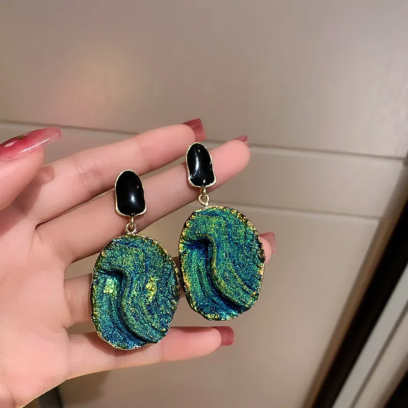 Exaggerated Natural Stone Dangle Drop Earrings for Women Geometric Earrings