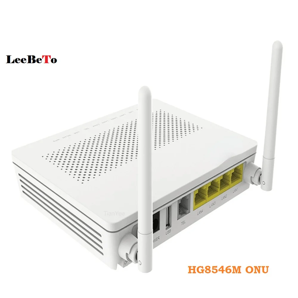 100% NEW Original EG8141A5 Xpon ONU FTTH Modem Router Bare Metal + Adapter  1GE + 3FE + Wifi +1tel With English Software