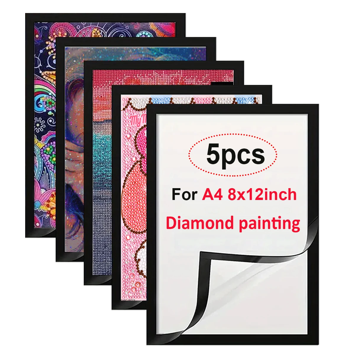 5Pcs Diamond Painting Frames Self-Adhesive Magnetic Diamond