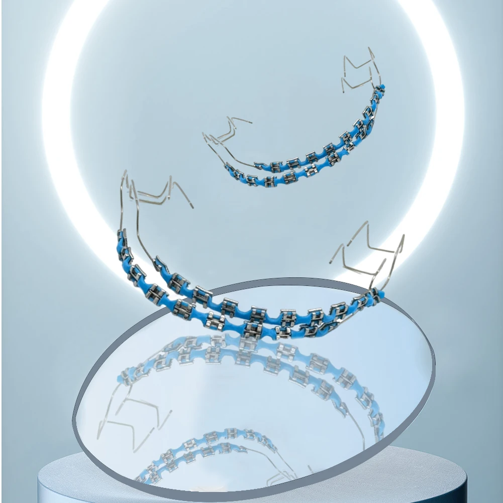 2pcs Temporary Tooth Decoration With Metal Wires Multicolour Metal Bracket Orthodontic Ligature Ties Dentist Material