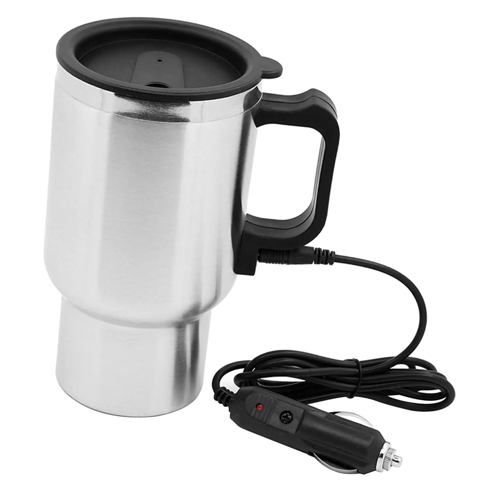 스테인리스 스틸 보온 가열 머그컵 12V 차량용 여행용 히팅컵 500ml 자동차 트럭용 핫 드링크 홀더