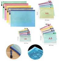 5-100PCS Stationery Storage Folder File Mesh Zipper Pouch A4/A5/A6 Document Bag Zip File Folders Document Organizer Paper Desk 2