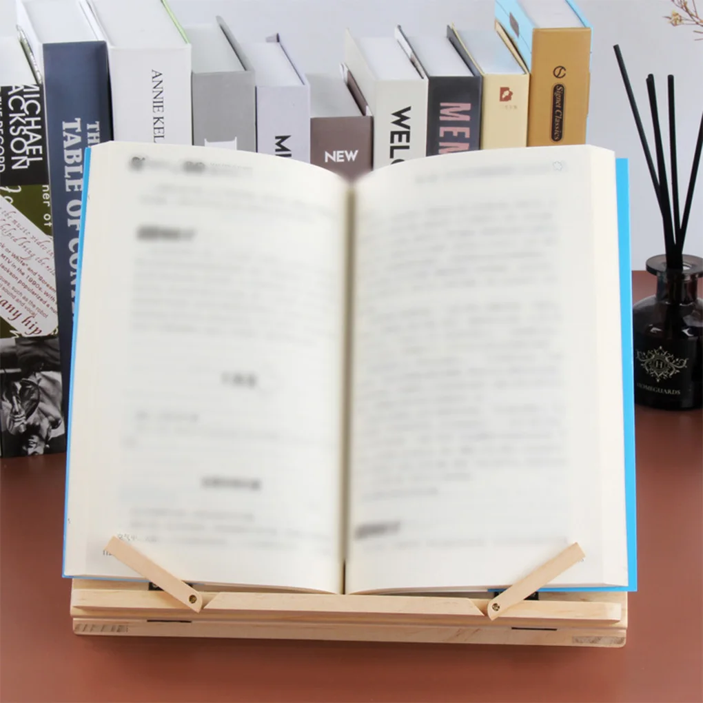 

Foldable Book Stand Wood Bookshelf Tablet Support Student Aiding Tool