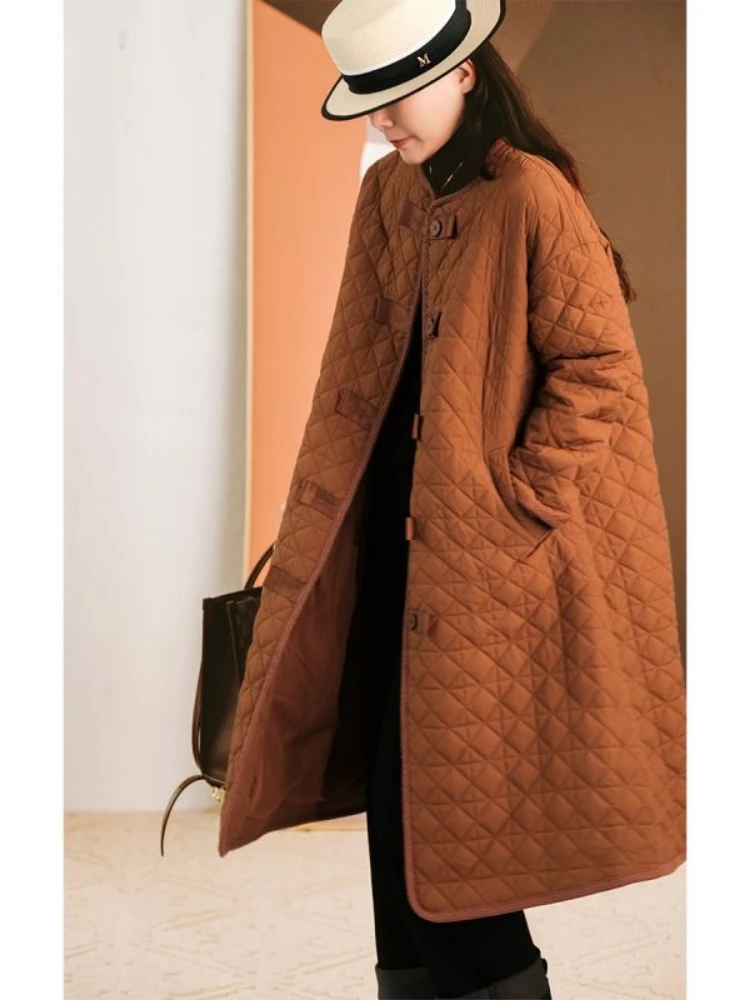 

Fashionable Autumn and Winter New Women's Cotton Coat Loose Commuting Casual Round Neck Oversize Parkas