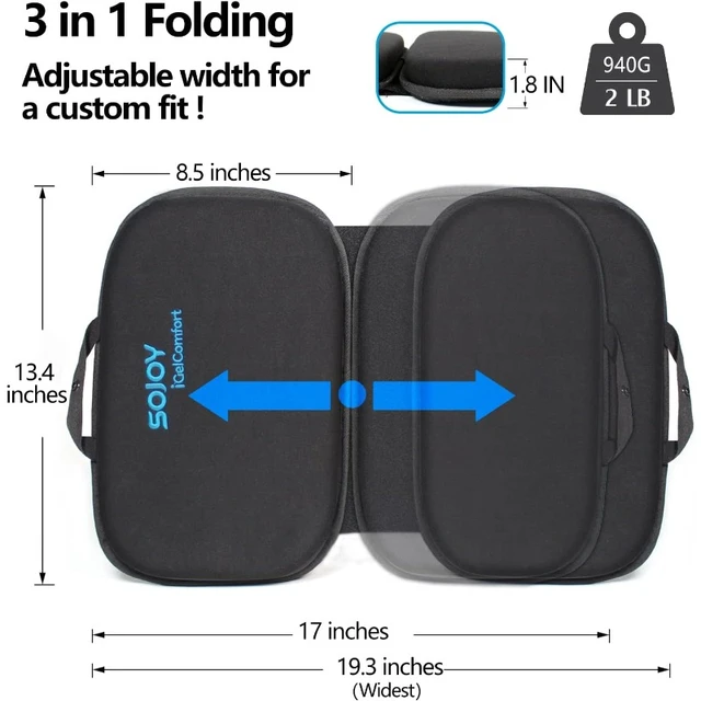 Sojoy iGelComfort 3 in 1 Foldable Gel Seat Cushion Featured with Memory Foam  (A Must-Have Travel Cushion! Smart - AliExpress