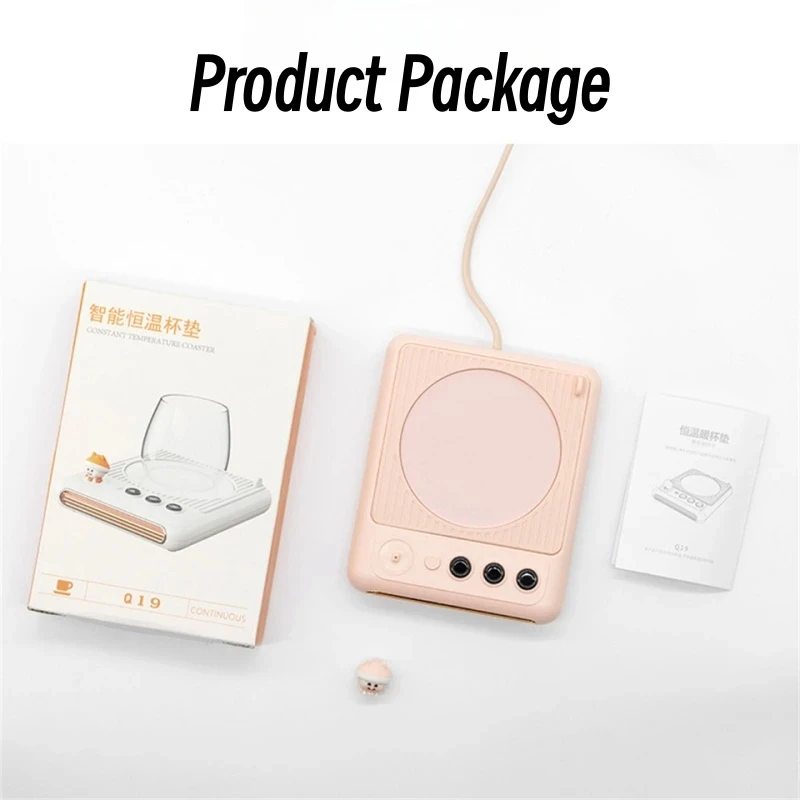 220V Heating Coaster Coffee Cup Mug Warmer Electric Drink Tea Milk Heater with Warm Light 3 Temperature Settings for Home Office