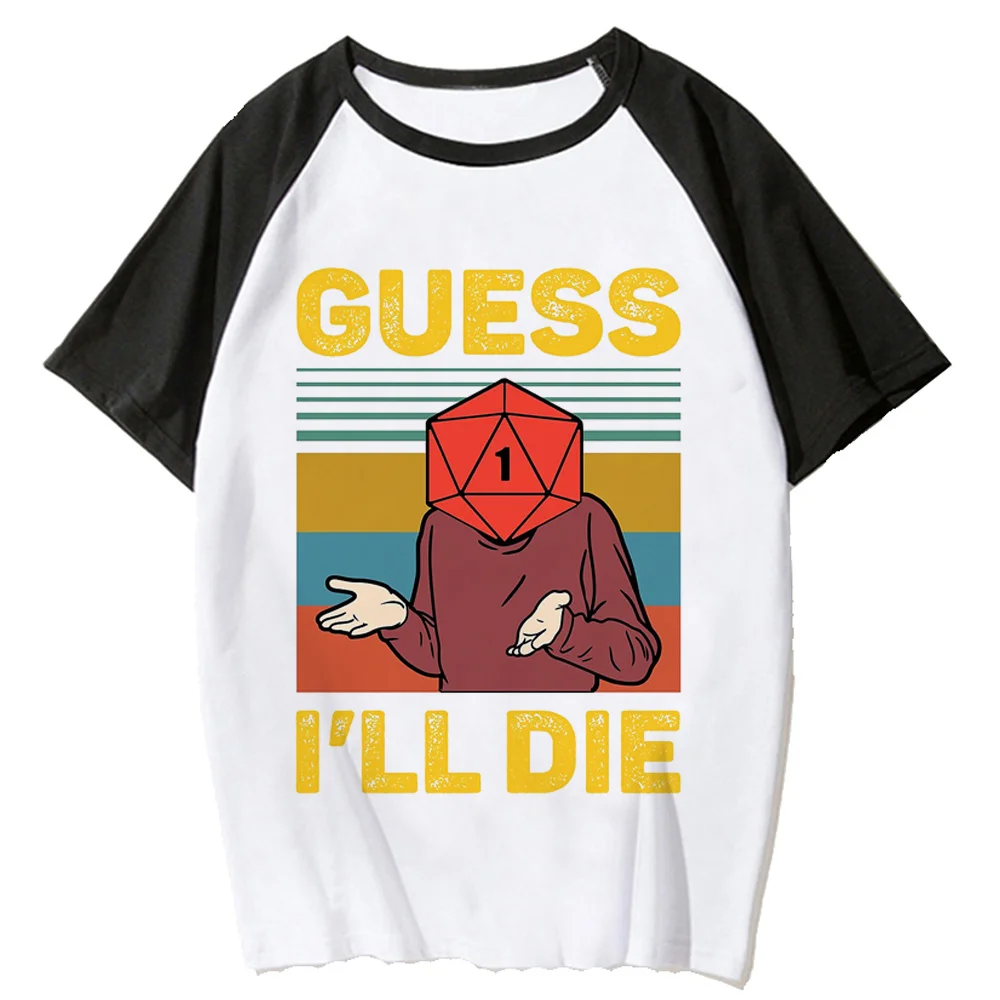 Guess I will Die D20-Camiseta manga para mujer, ropa de anime para - AliExpress