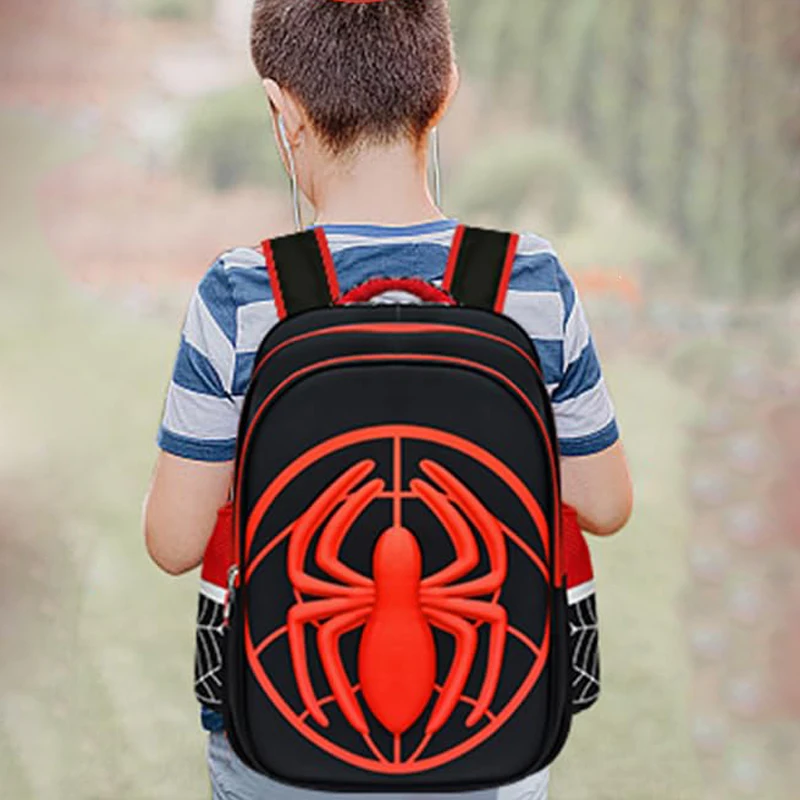 Fashion Kid Backpack Children Boys School Bag Red And Black Spider Pattern Backpack With Pencil Case Set Kids Girl Boutique Bag 1