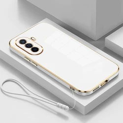 Luxurious Square Plating Shockproof Case for Huawei nova Y70 Plus (Gs6D White)