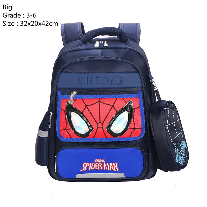 2024 Disney New School Bags For Boys Spider Man Grade 1-6 Primary Student Shoulder Orthopedic Backpack Large Capacity Mochilas