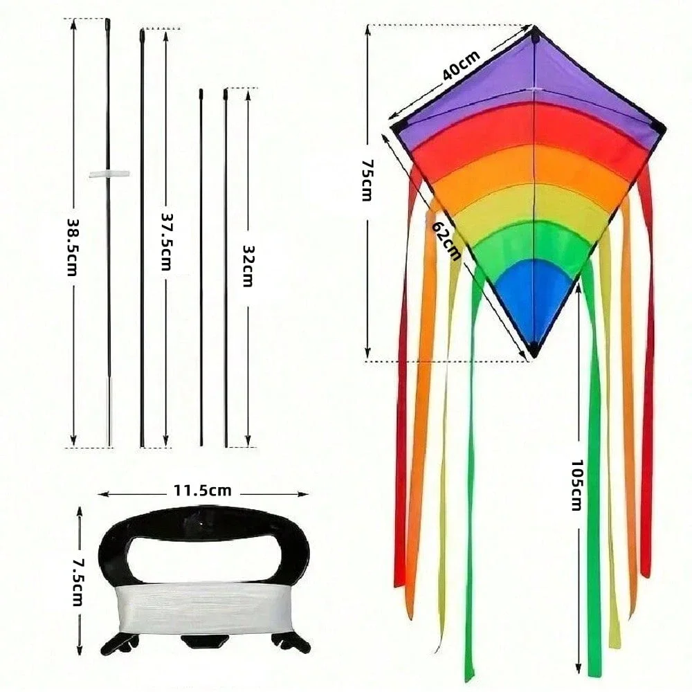 Easy Fly Colorful Rainbow Kite Outdoor Fun Sports Beach Kids Children Buitenspeelgoed Cometas De Viento Outdoor Toys Kites colorful rainbow kite