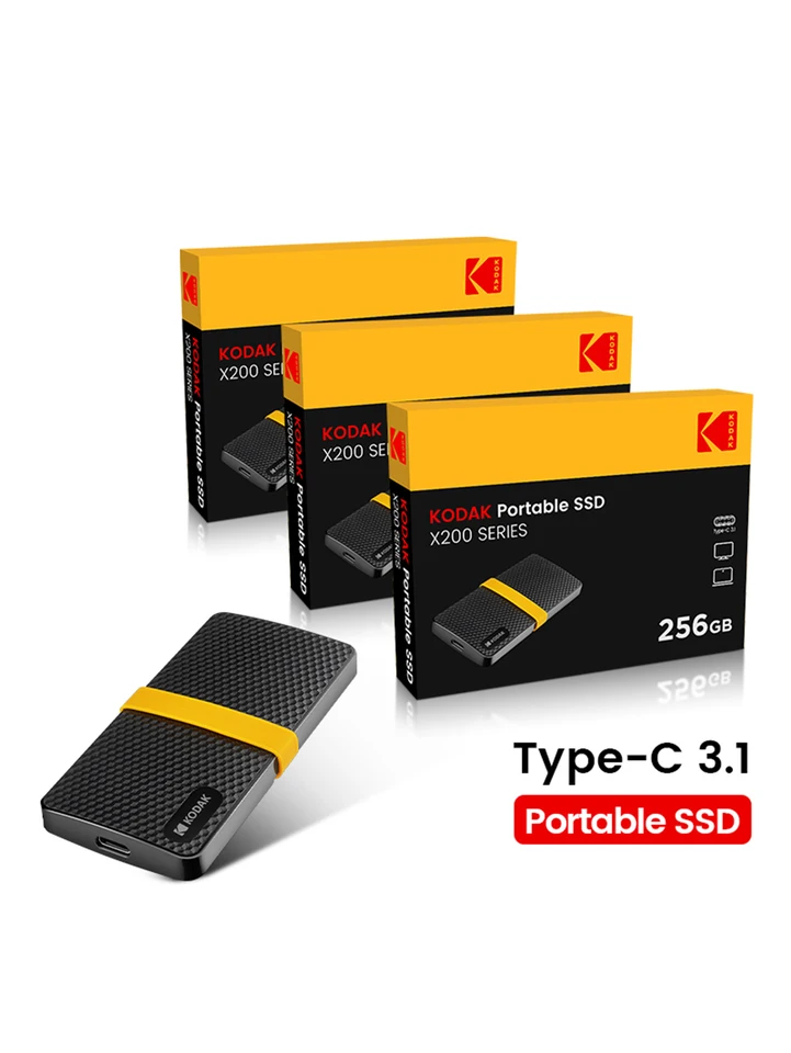 Kodak X200 Portable SSD 1TB 512GB 256GB USB 3.1 Type C External