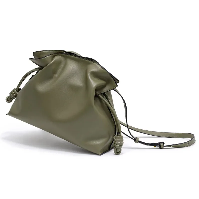 Luxury Brand Single Shoulder Bag Tote Cowhide Drawstring Large Capacity Handbags for Women Crossbody High-quality Messenger