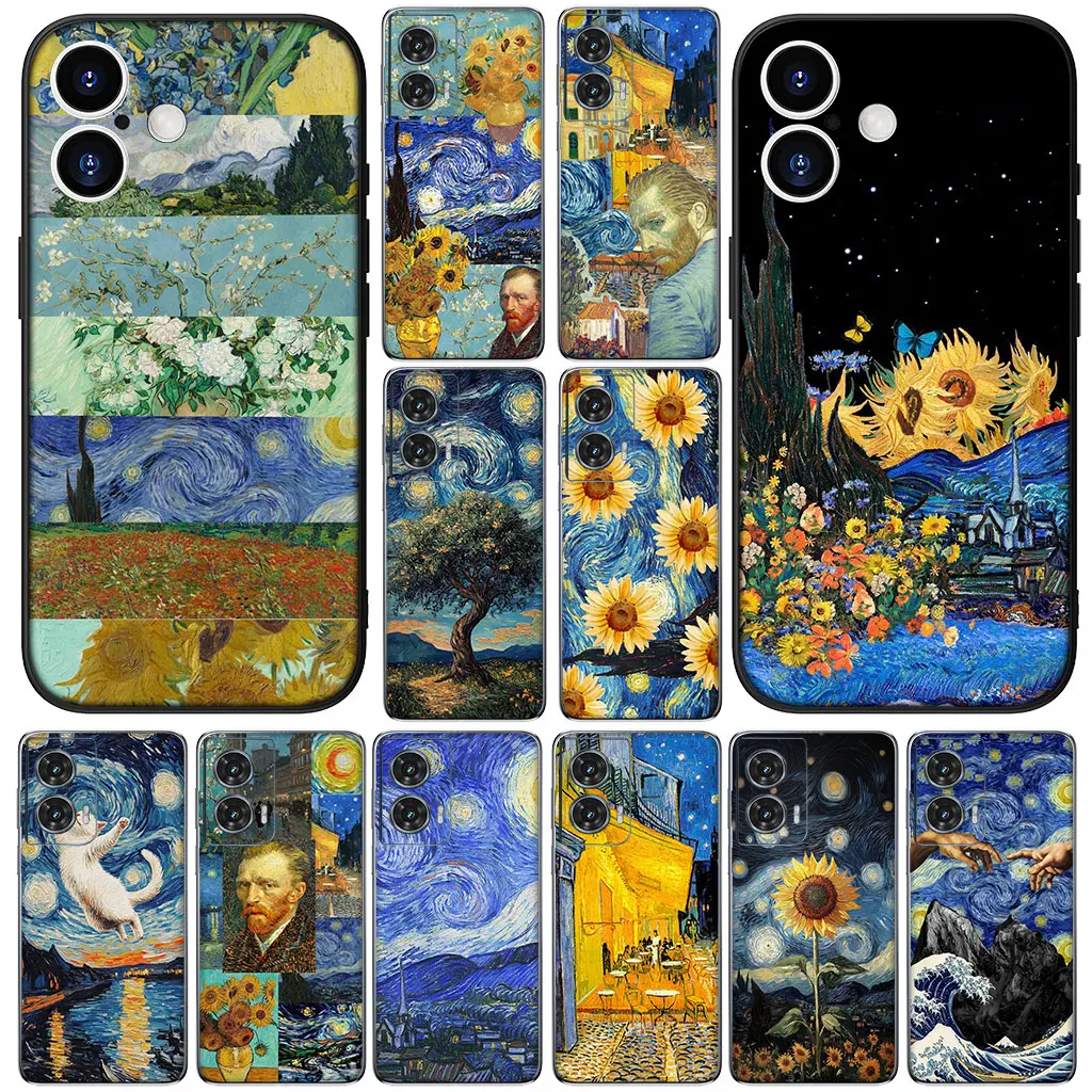 Starry Night Van Gogh Sky Art Design - Soft Phone Case Cover